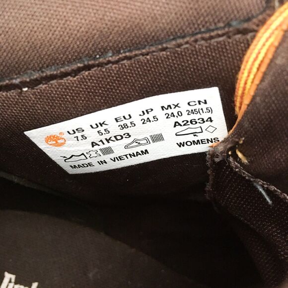 Timberland Women 7.5 Camdale Lace Ankle Boots Wheat Nubuck Brown Field Booties - Picture 4 of 9